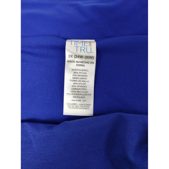 Time and Tru Womens 3XL Royal Crew Blue High Waist Bikini Bottom - Picture 4 of 5